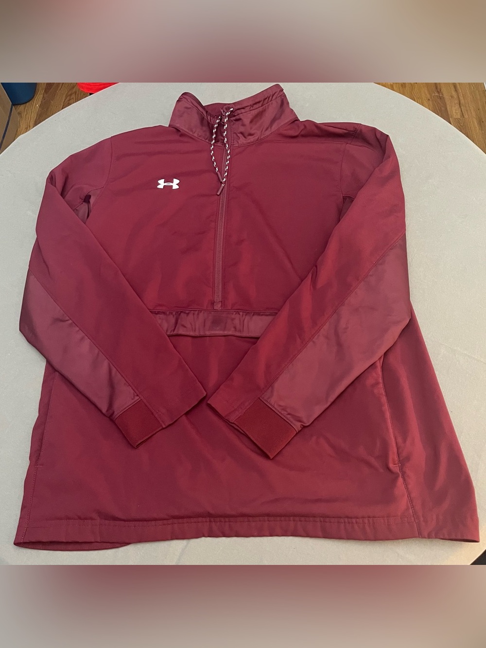Under Armour Men's Large Half Zip Pullover Athletic Jacket Burgundy Sporty